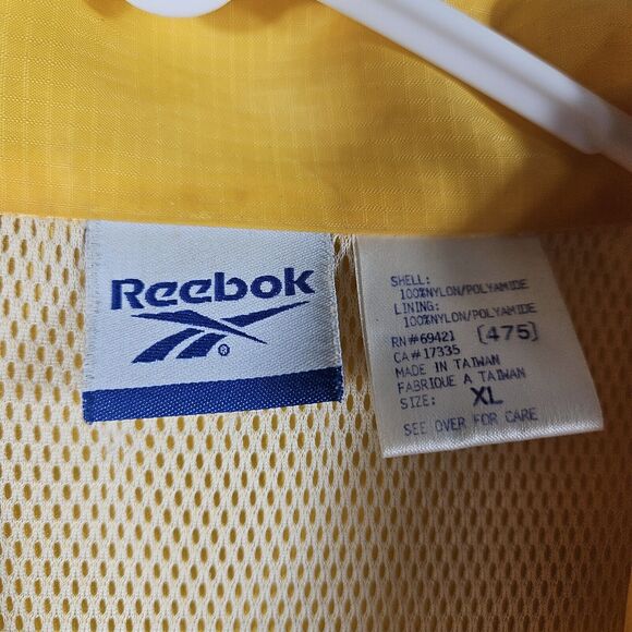 Vintage 90’s Reebok Windbreaker 1/2 Zip Jacket Yellow Size XL - Picture 5 of 6
